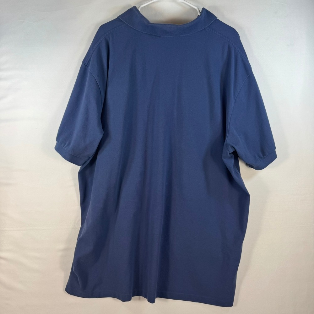 Polo Ralph Lauren Men 3XB Big Blue Short Sleeve Cotton Pique Polo Orange Logo - Picture 2 of 7